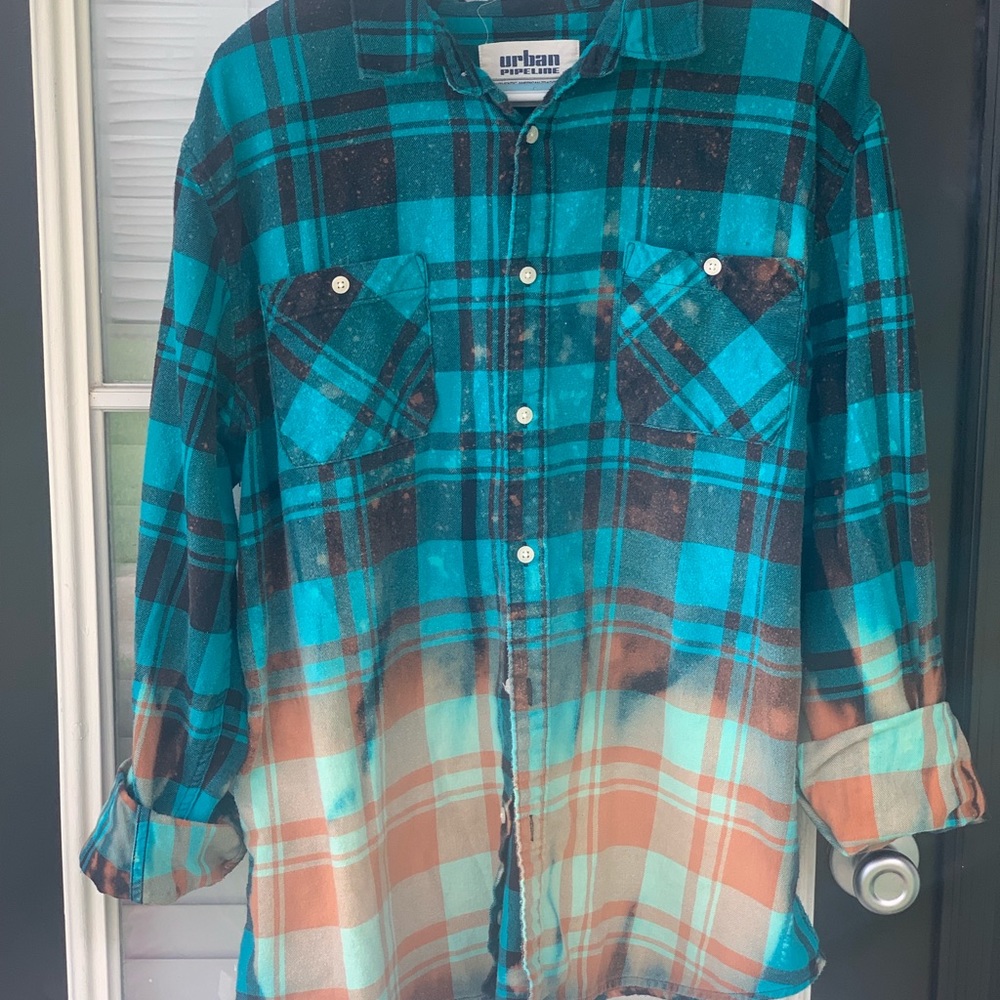 Urban pipeline plaid shirt: bleached
